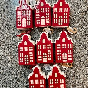 Holiday Time Red and White Holiday House Ornaments